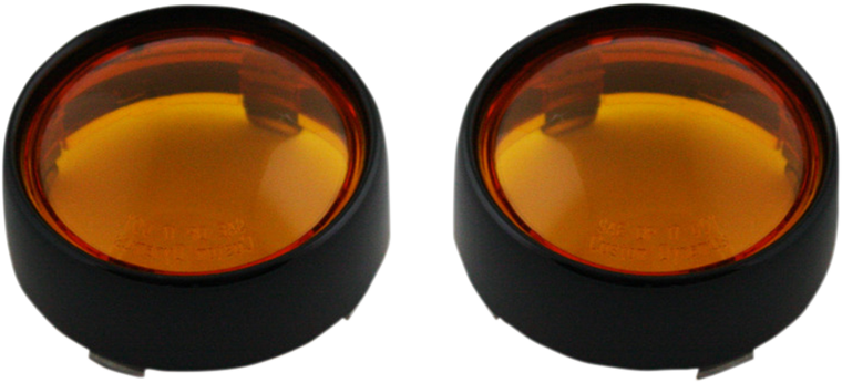 Custom Dynamics - Bullet Signal Lenses - Black/Amber - Bezel/Lenses for ProBEAM Bullet Turn Signals - PB-B-BEZ-BA