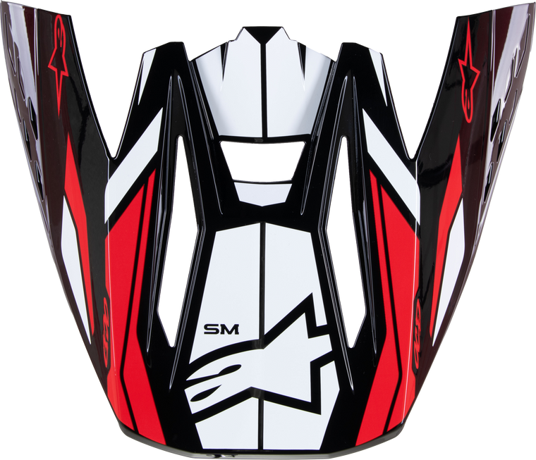 Alpinestars - S-m5 Visor Action 2 Blk/wht/brt Rd Glossy - 8986023-1304-OS