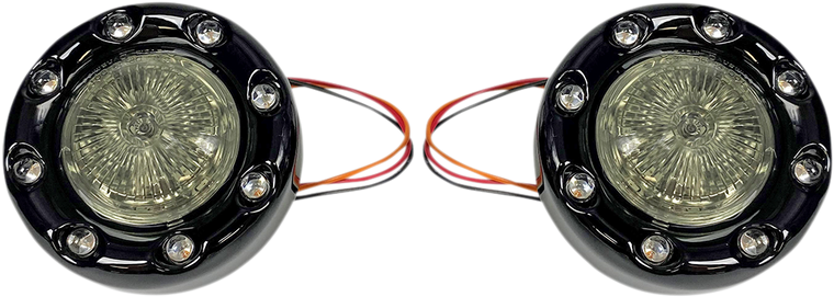 Custom Dynamics - Bullet Turn Signal 1157 - Black - Smoke Lens - ProBEAM Bullet Ringz 1157 Rear Turn Signals - PB-BR-RR-57-BS