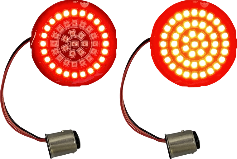 Custom Dynamics - LED Rear Turn Signal Insert - Red - 1157 - Genesis 4 Red Ring LED Turn Signal Inserts - GEN-4-RR-1157