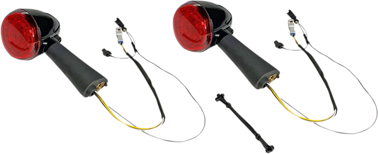 Custom Dynamics - Rear LED Turn Signal Ringz - Black - Scout - ProBEAM Red Ring Turn Signal LEDs - PB-SCOUT-RR-BR