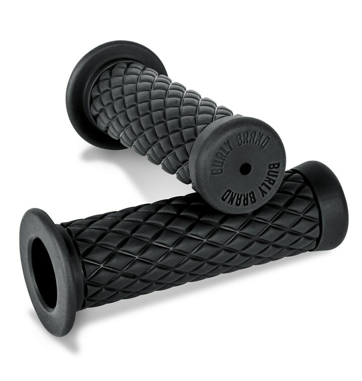 Burly Brand - Rubber Diamondback Grips Black 7/8" - B16-1004