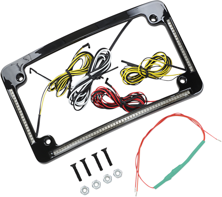 Custom Dynamics - License Plate Frame - Radius - Black - All-in-One License Plate Frame - TF05-B