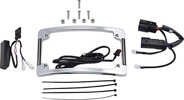 Custom Dynamics - Curved License Plate Frame - Chrome - Plug & Play LED Radius License Plate Frame - TF06-BCM-C