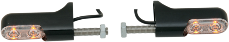 Arlen Ness - Accessory Marker Lights - Amber/Rear - Black - Bolt-On Turn Signals with Power LEDs  Rear - 12-744