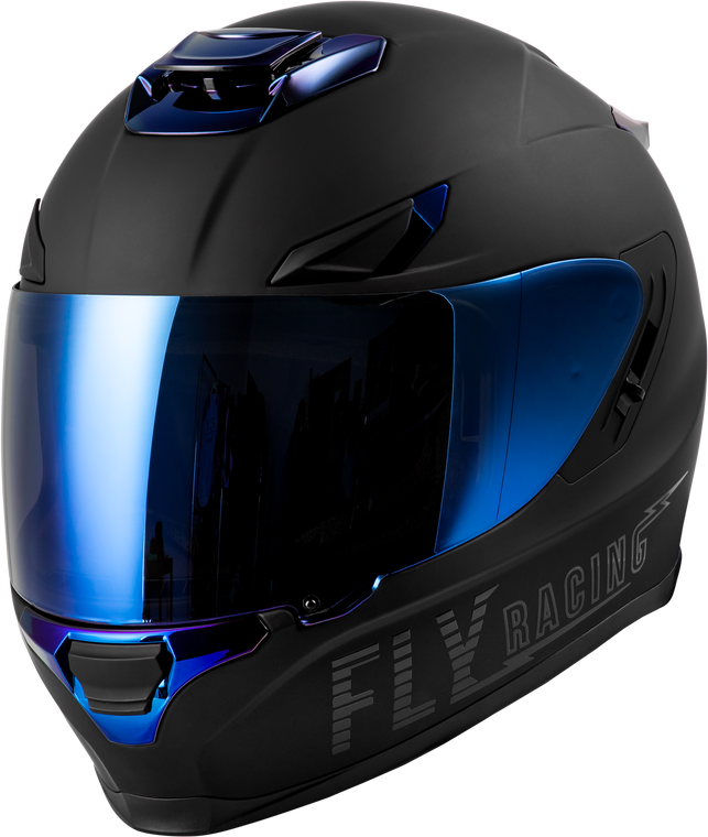 Fly Racing - Sentinel Recon Helmet Matte Black/blue Chrome Sm - 73-8428S