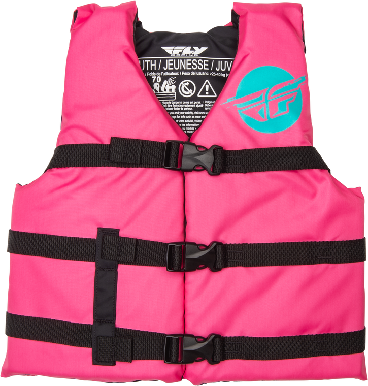 Fly Racing - Youth Flotation Vest Neon Pink/teal - 221-30330