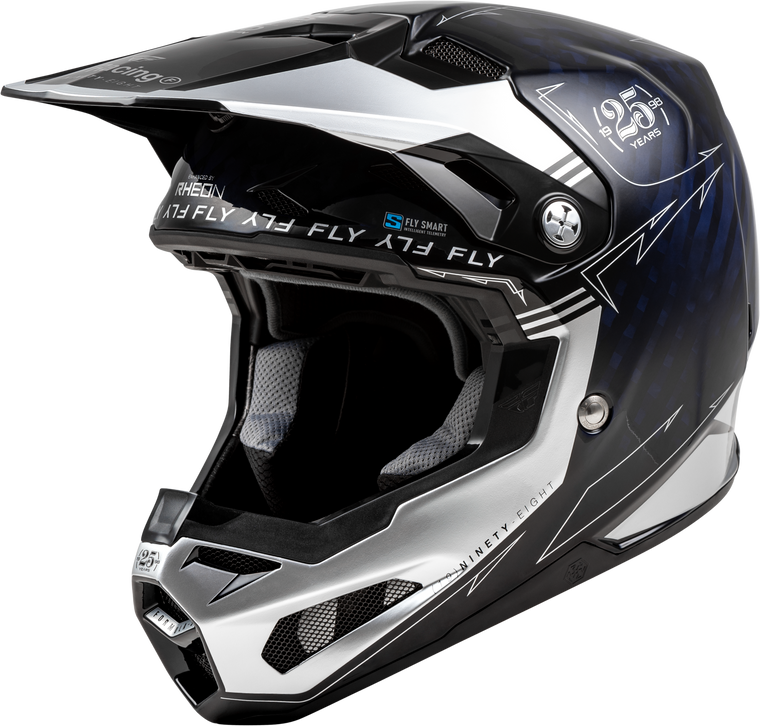 Fly Racing - Youth Formula S Carbon Legacy Helmet Blue Carbon/silver Yl - 73-4448YL