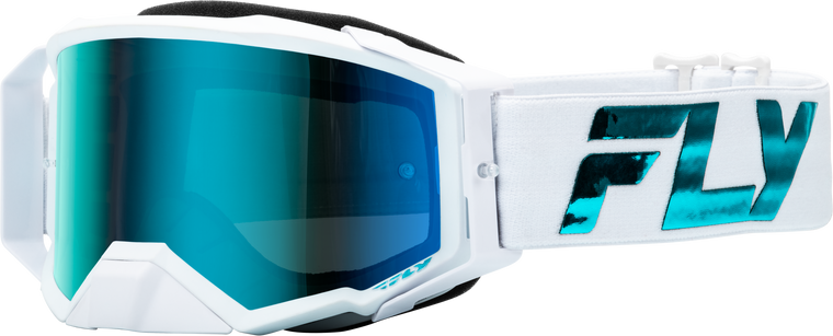 Fly Racing - Zone Elite Goggle White/teal W/ Blue/teal Mir/sky Blue Lens - 37-51907