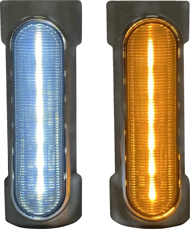 Custom Dynamics - Engine Guard Light - '09-'13 CVO - Chrome - Dynamic Amber/White Engine Guard LEDs - CD-CB-AW-SS8-C