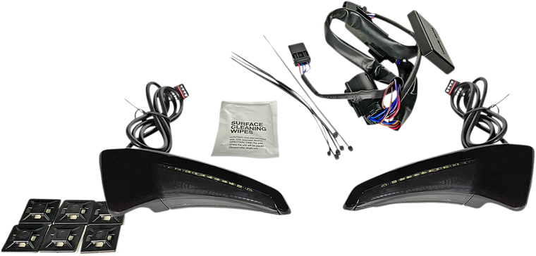 Custom Dynamics - Sequential Tour Pak Seat Back Rest LED Lights - Black/Smoke - FLH - Sequential Tour Pak Seat Back Rest LED Lights - CD-TPBR-14-SB