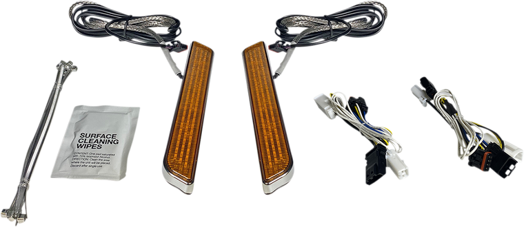 Custom Dynamics - LED Fork Light - Amber - Chrome - LED Front Fork Lightz - CD-FORK-BCM-AC