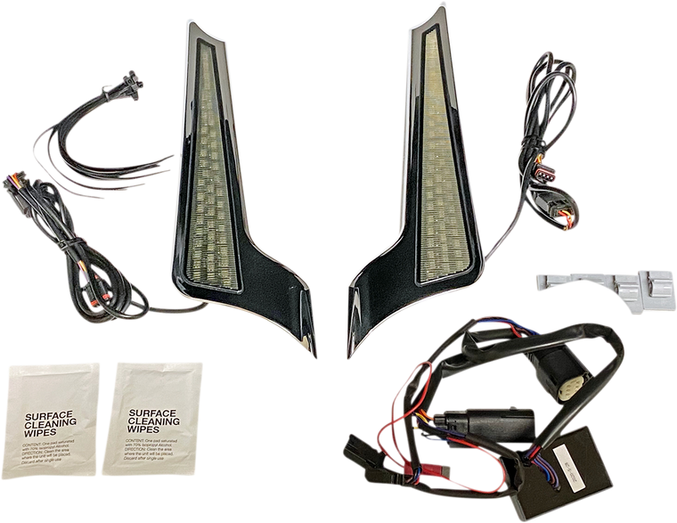 Custom Dynamics - Panel Lights - Chrome - Smoke Lens - Dual Color Fascia LED Panel Lights - CD-FASCIADCBCMC