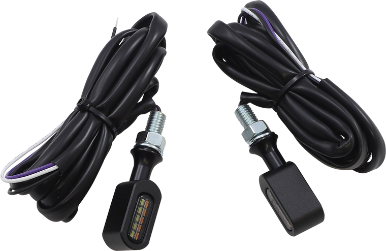 Drag Specialties - Marker Light - Smoke/Amber - Matte Black - Universal Front LED Marker Lights - L22-6042MBME