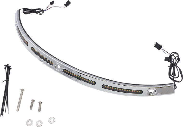 Custom Dynamics - Windshield Trim - Chrome - Genesis 4 Dynamic LED Batwing Windshield Trim - CD-WT2-14-C