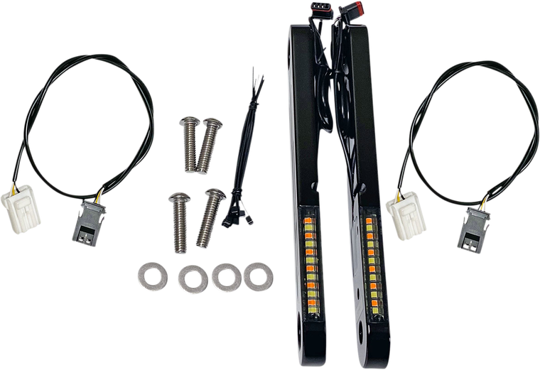 Custom Dynamics - Light Strip - Black - ProBEAM Dynamic Strips V2 Front Turn Signals - PB-DS2-13-B