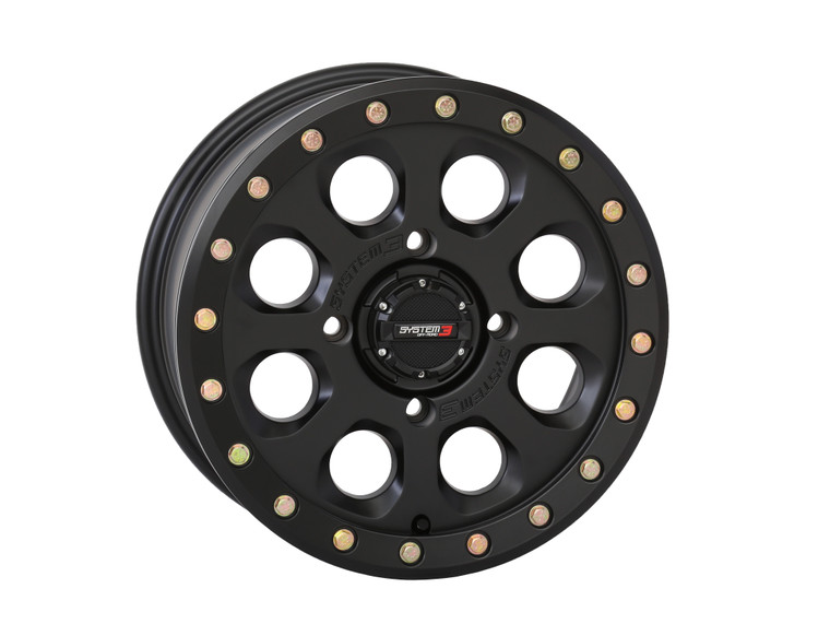 System 3 - Sb7 Bl Wheel 14x7 4+3 (+10mm) 4/156 Matte Black - 14S3-7555