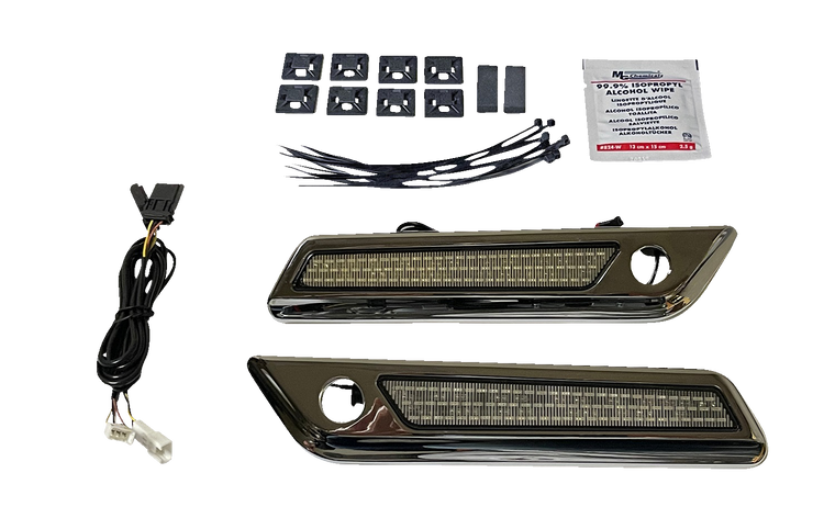 Custom Dynamics - Latch Light - Saddlebag - Smoke - Chrome - Saddlebag LED Latch Light - CD-SBL-BCM-SC