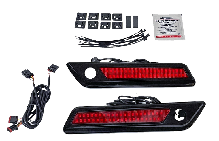 Custom Dynamics - Latch Light - Saddlebag - Dual Color - Red - Black - Saddlebag Latch Dual Color Accent Lights - CD-SBL-DC4-RB