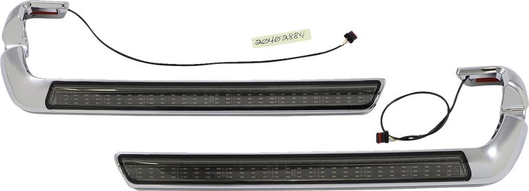 Custom Dynamics - Marker Light - Saddlebag - Smoke - Chrome - Lower Saddlebag Side Marker LED Lights - CD-SB-SIDE-SC