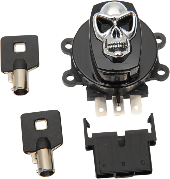 Drag Specialties - Ignition Switch - Skull - Black - Skull ignition Switch - 21-0209GBSKD