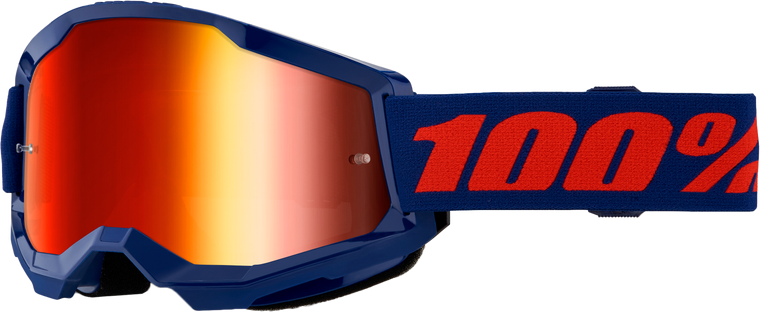 100 Percent - Strata 2 Goggle Navy Mirror Red Lens - 50028-00021 100 Percent - Strata 2 Goggle Navy Mirror Red Lens - 50028-00021