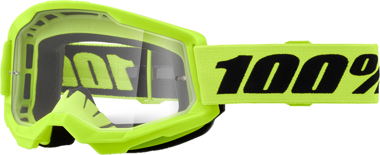 100 Percent - Strata 2 Junior Goggle Neon Yellow Clear Lens - 50031-00010