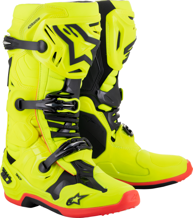 Alpinestars - Tech 10 Boots Ylw Fluo/blk/red Fluo Sz 10 - 2010020-533-10