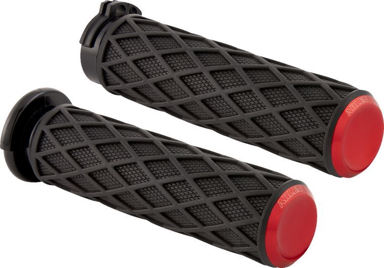 Arlen Ness - Grips Diamond Cable Red - 500-015
