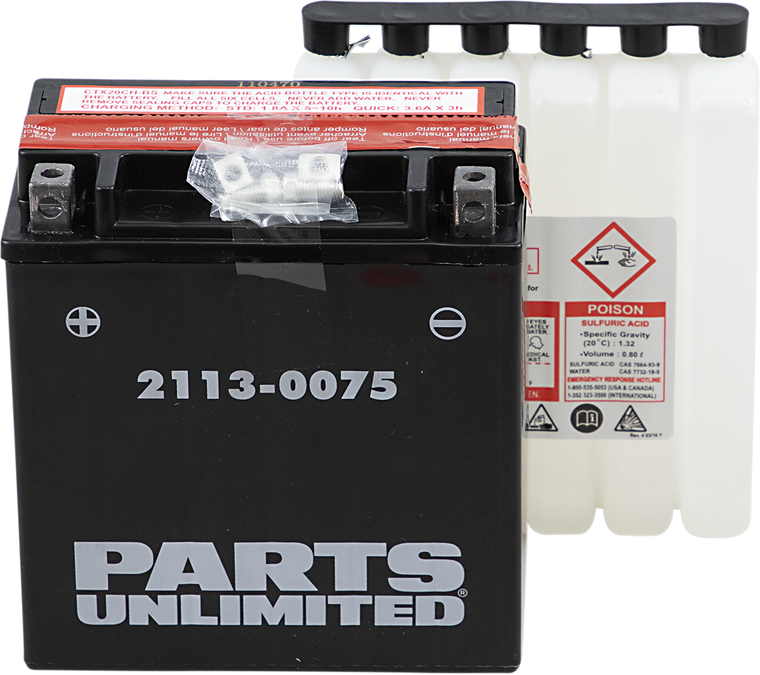 Parts Unlimited - AGM Battery - YTX20CHBS .80 L - AGM Maintenance-Free Battery - CTX20CH-BS