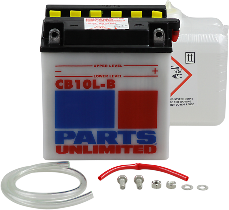 Parts Unlimited - Battery - YB10L-B - Heavy-Duty 12v Battery Kit - CB10L-B-FP