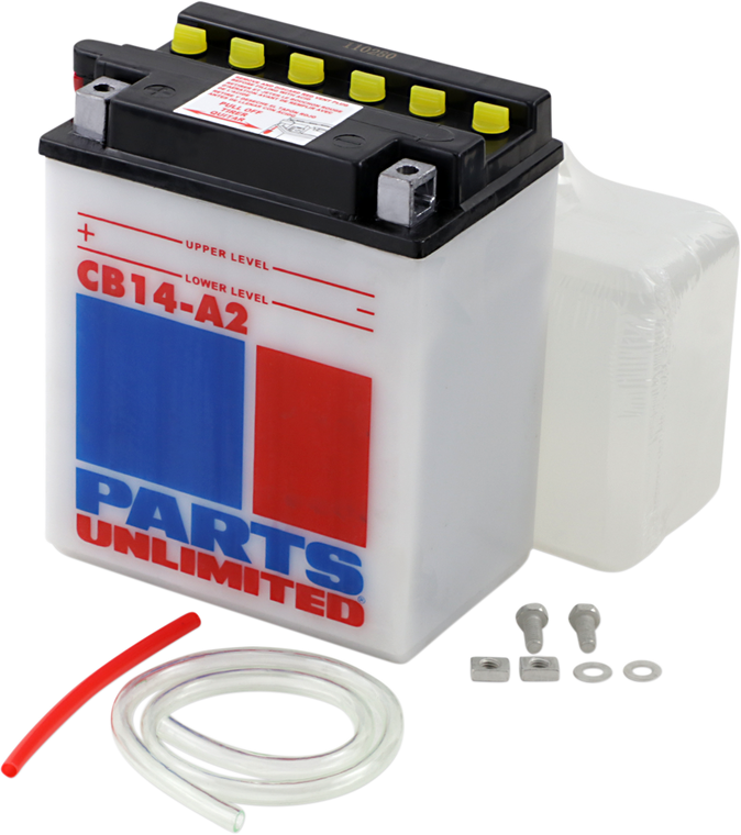 Parts Unlimited - Battery - YB14-A2 - Heavy-Duty 12v Battery Kit - CB14-A2-FP