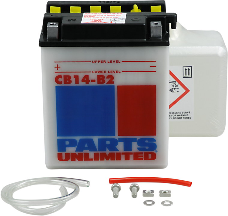 Parts Unlimited - Battery - YB14-B2 - Heavy-Duty 12v Battery Kit - CB14-B2-FP