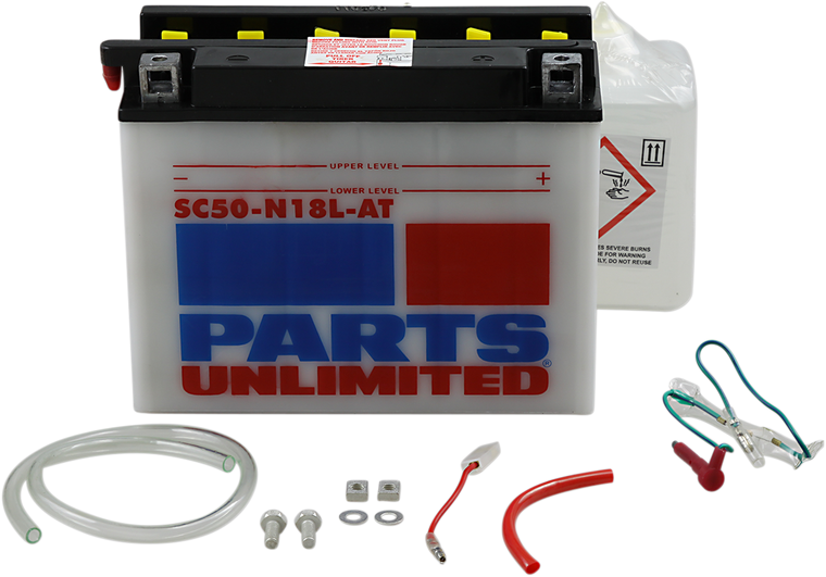 Parts Unlimited - Battery - SY50N18LAT with Sensor - Heavy-Duty 12v Battery Kit - SC50-N18L-AT-FP