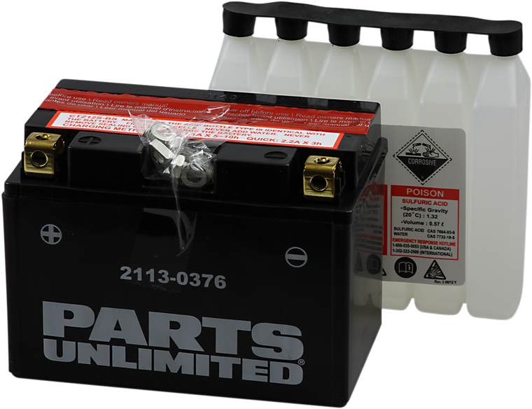 Parts Unlimited - AGM Battery - YTZ12S-BS - AGM Maintenance-Free Battery - CTZ12S-BS