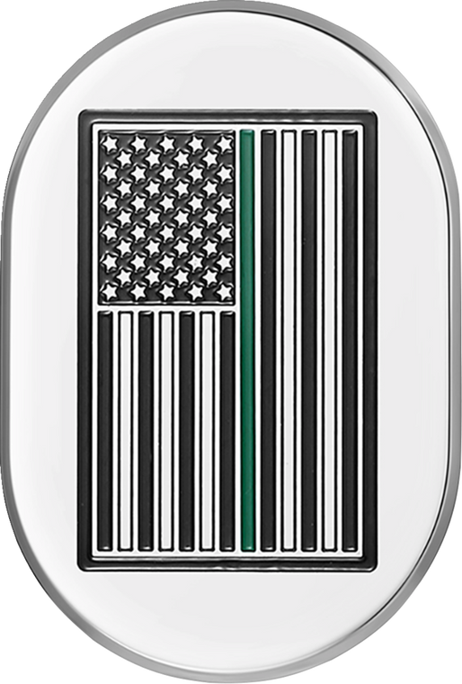 Figurati Designs - Cover Antenna Rear Fender L American Flag Green Line Chrome - FD72-AC-SS-LT