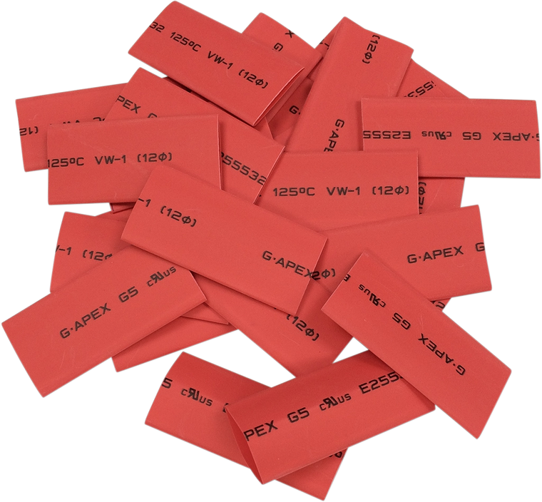 Drag Specialties - Heat Shrink tube - 25PK - Red - Replacement Components for Custom Cable Kits - E25-0092K5