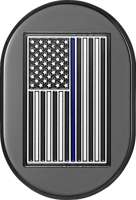 Figurati Designs - Cover Antenna Rear Fender R American Flag Blue Line Black - FD71-AC-BLK-RT