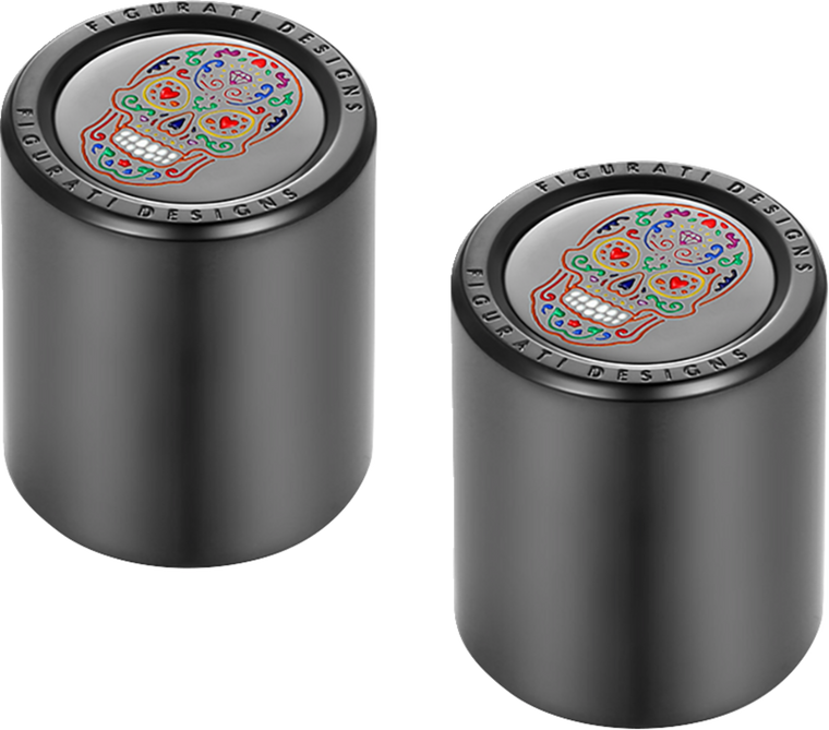 Figurati Designs - Cover Docking Sugar Skull Medium Black - FD30-DC-27-30-BLK