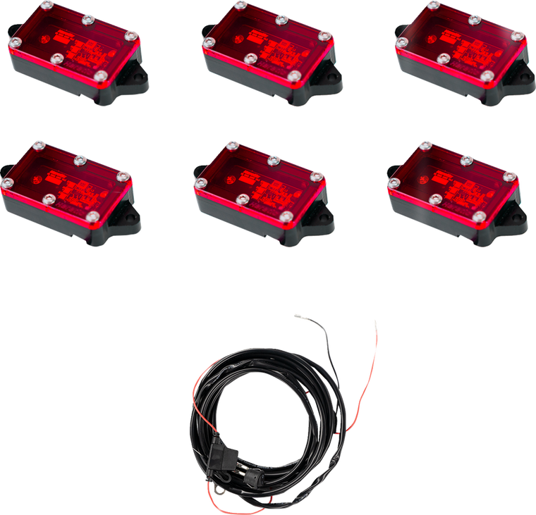 Heretic - Rock Light Kit Red 6pk - 70025 Heretic - Rock Light Kit Red 6pk - 70025