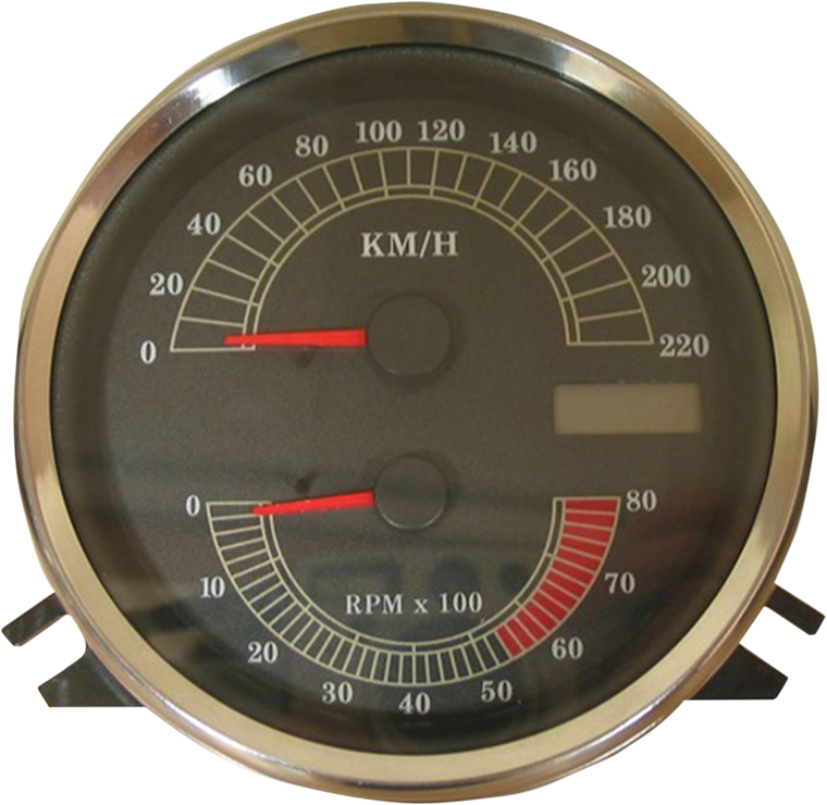 Drag Specialties - Electronic Speedometer/Tachometer - Stock Look - 220 KPH/8000 rpm - Electric Speedometer/Tachometer - T21-6986A
