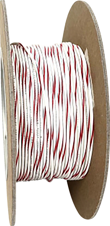 Namz - Wire 20-gauge Primary 100' White/red Stripe - NWR-92-100-20