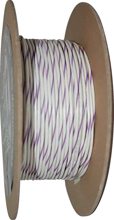 Namz - Wire 20-gauge Primary 100' White/violet Stripe - NWR-97-100-20