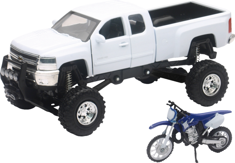 New Ray Toys - 1/32 Silverado Pickup With Honda Dirt Bike - SS-54416 New Ray Toys - 1/32 Silverado Pickup With Honda Dirt Bike - SS-54416