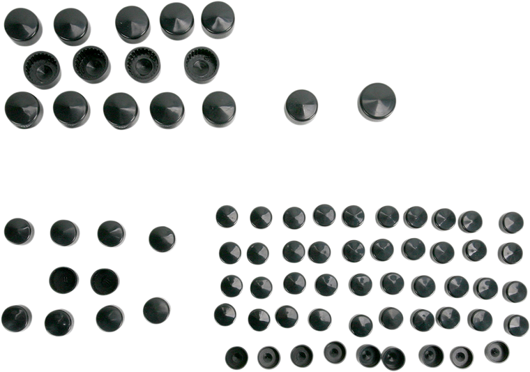 Drag Specialties - Bolt Covers - Black - Bolt Cover Standard Kit - 352003