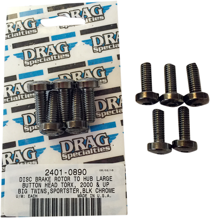 Drag Specialties - Rotor to Hub Front Kit - Black - Disc Brake Hub Mounting Kit - MK771BK