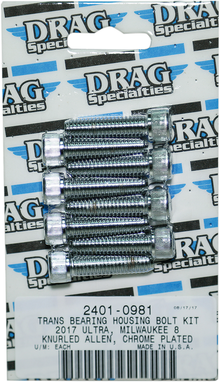 Drag Specialties - Transmission Bearing Knurled Bolt Kit - Chrome - M8 - M-Eight Bolt Kit - MK783