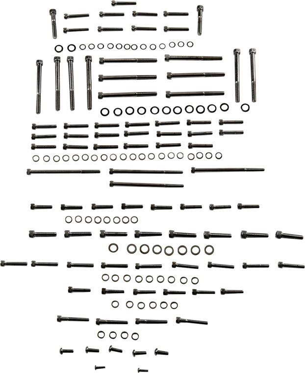 Drag Specialties - Engine Set Knurled Bolt Kit - Black/Chrome - M8 - M-Eight Bolt Kit - MK775BK