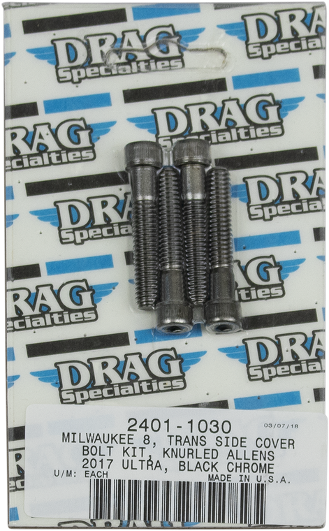 Drag Specialties - Transmission Cover Bolt Kit - Black/Chrome - M8 - M-Eight Bolt Kit - MK782BK