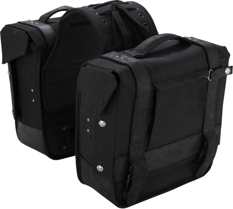 Burly Brand - Throw-Over Saddlebag - Black - Throw-over Saddlebag - B15-1002B